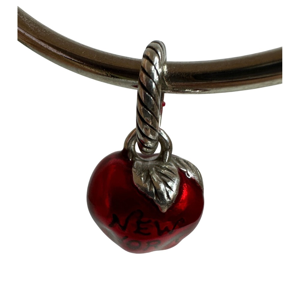 Brighton The Big Apple New York 3D Dangle Charm Red Enamel Retired Silver Tone